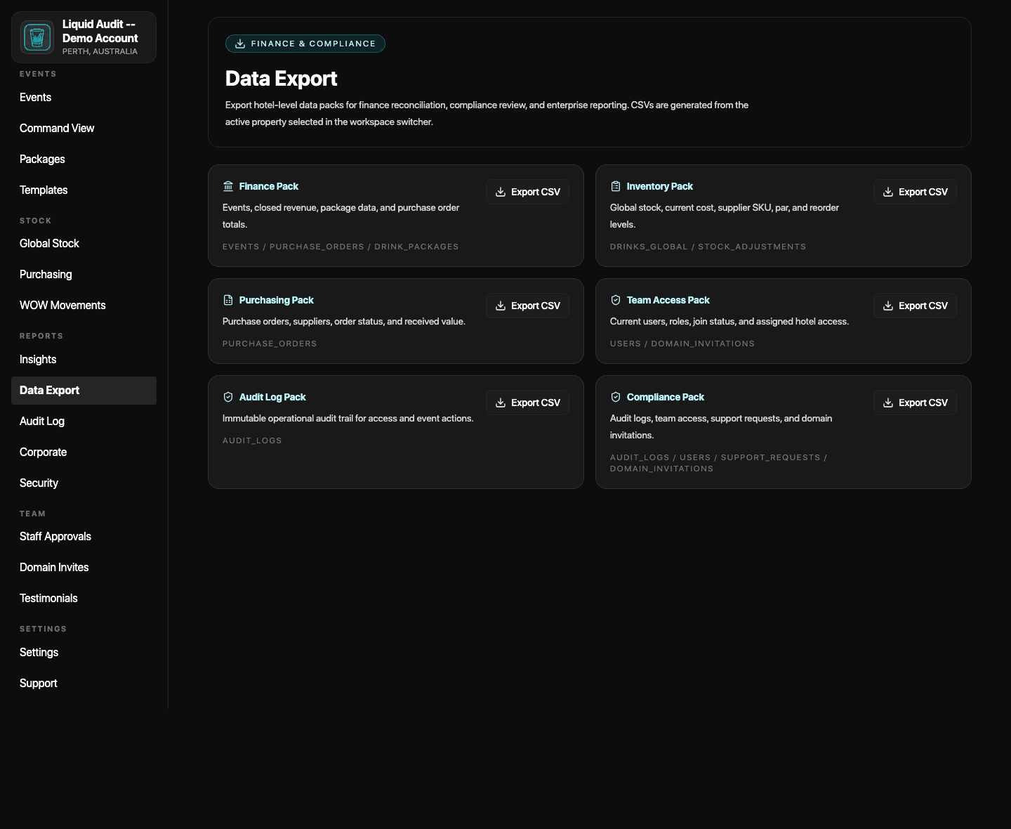 Data Export